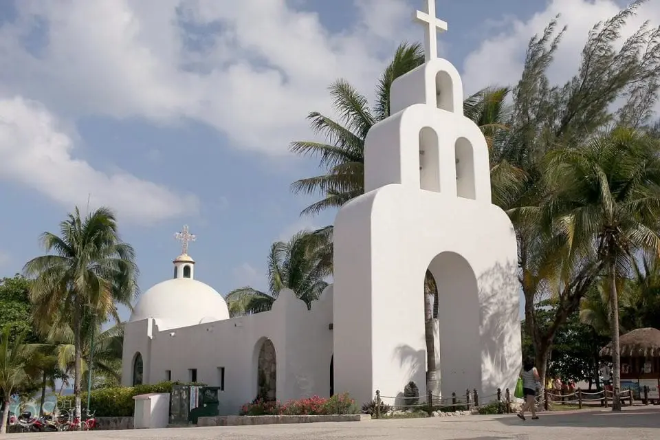 Nuestra Señora del Carmen Church in Playa del Carmen downtown