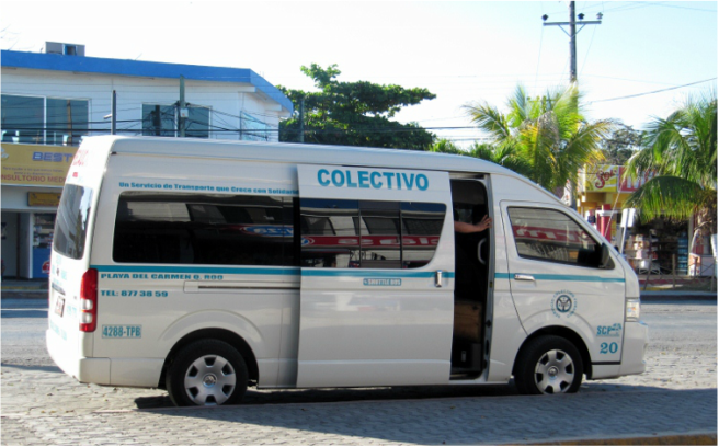 Public Colectivo Van to PLaya del Carmen