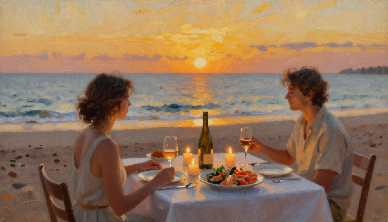 Sunset Dinner by the Sea