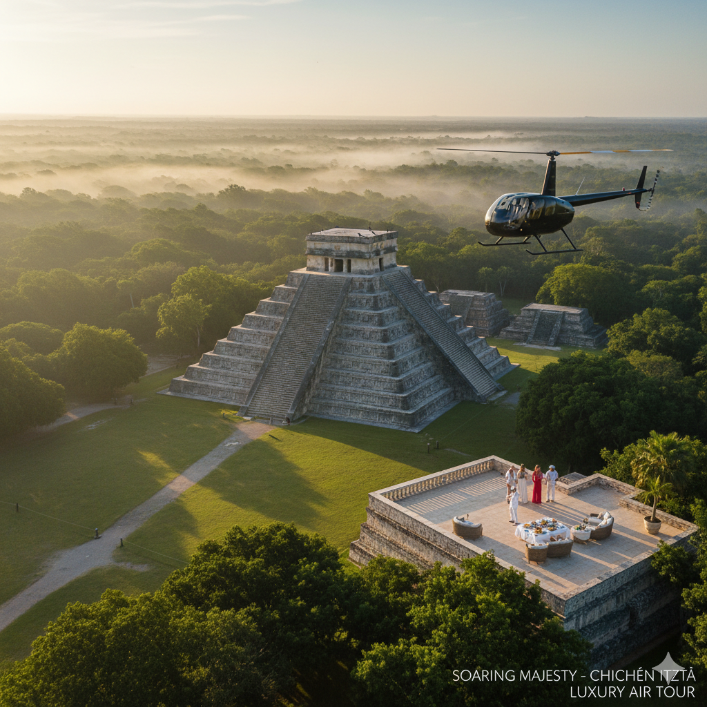 Helicopter Flyover Above Chichén Itzá