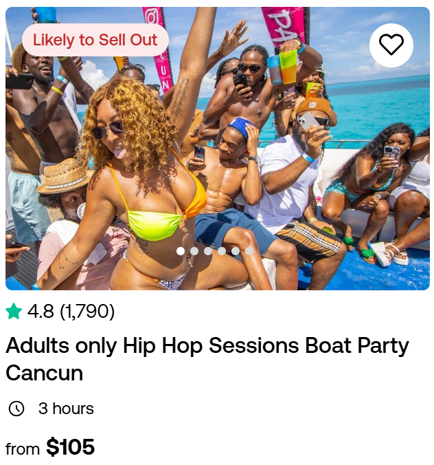 Adults only Hip Hop Sessions Boat Party Cancun