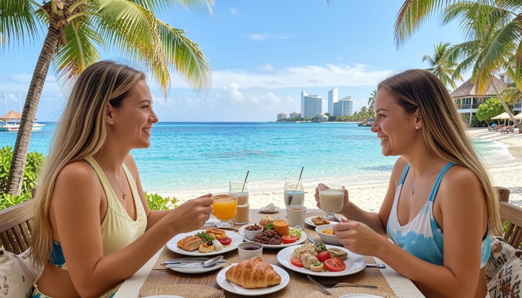 Breakfast by the Cancun seashore