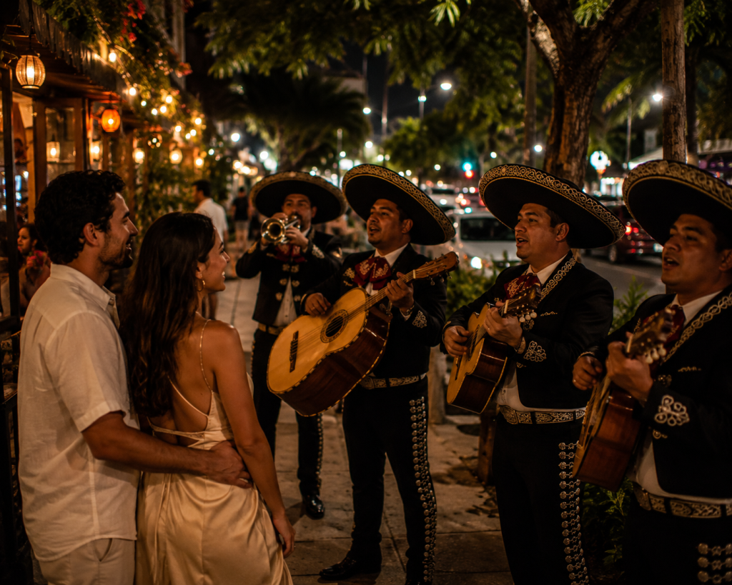 The true secret of the avenue happens when groups of mariachis, norteño bands, and jaranero trios. The true secret of the avenue happens when groups of mariachis, norteño bands, and jaranero trios.