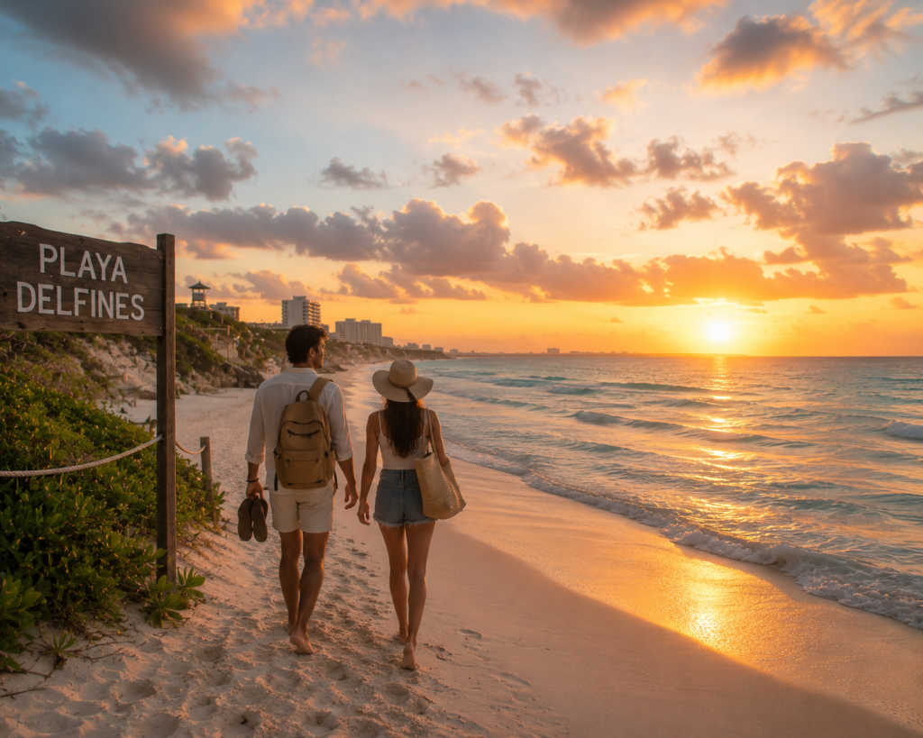 The sunrise at Playa Delfines