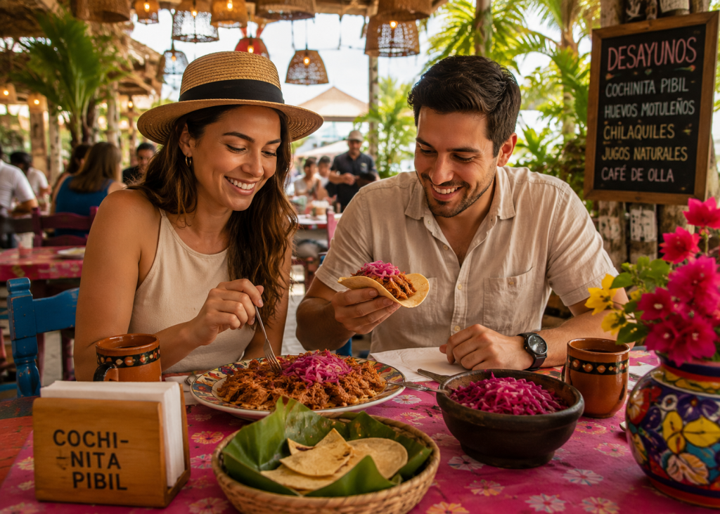 Cochinita Pibil the traditional breakfast.