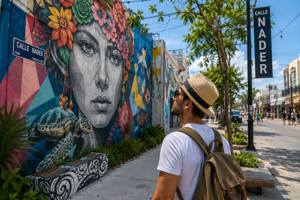 Walking along Bonampak or Nader avenues looking for these impressive works of public art.