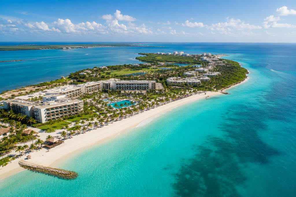 Experience the unique charm of the Playa Mujeres peninsula, where pristine, secluded beaches offer a peaceful alternative to the lively Hotel Zone, while untouched nature and calm turquoise waters create a hidden coastal paradise.